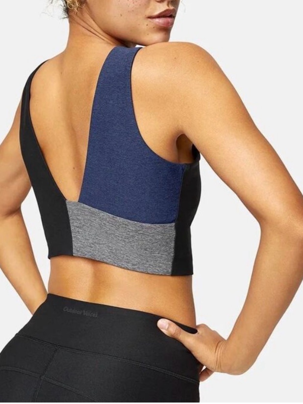 Outdoor Voices Venus Crop Colorblock V-Back Sports Bralette - Size S